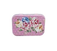 Haione Caja de lata pequeña de flores retro con tapas para mujer, rectangular, bolsillo de hierro, minicajas de metal, contenedores de almacenamiento portátiles para caramelos, monedas, llaves