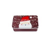 Haione Caja de lata pequeña de Navidad con tapas para mujer, rectangular, bolsillo de hierro, cajas de té, contenedores de almacenamiento portátiles para caramelos, monedas, llaves, cuentas, tapones
