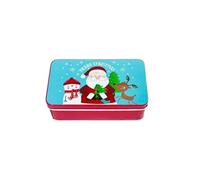 Haione Caja de lata pequeña de Navidad con tapas para mujer, rectangular, bolsillo de hierro, cajas de té, contenedores de almacenamiento portátiles para caramelos, monedas, llaves, cuentas, tapones