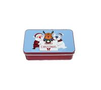 Haione Caja de lata pequeña de Navidad con tapas para mujer, rectangular, bolsillo de hierro, cajas de té, contenedores de almacenamiento portátiles para caramelos, monedas, llaves, cuentas, tapones
