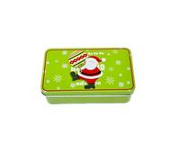 Haione Caja de lata pequeña de Navidad con tapas para mujer, rectangular, bolsillo de hierro, cajas de té, contenedores de almacenamiento portátiles para caramelos, monedas, llaves, cuentas, tapones