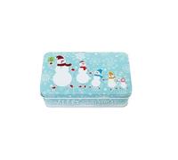 Haione Caja de lata pequeña de Navidad con tapas para mujer, rectangular, bolsillo de hierro, cajas de té, contenedores de almacenamiento portátiles para caramelos, monedas, llaves, cuentas, tapones