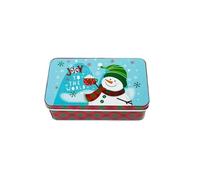 Haione Caja de lata pequeña de Navidad con tapas para mujer, rectangular, bolsillo de hierro, cajas de té, contenedores de almacenamiento portátiles para caramelos, monedas, llaves, cuentas, tapones