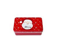 Haione Caja de lata pequeña de Navidad con tapas para mujer, rectangular, bolsillo de hierro, cajas de té, contenedores de almacenamiento portátiles para caramelos, monedas, llaves, cuentas, tapones