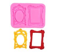 Haione Marco de Fotos Barroco Vintage esculpido,Molde de Silicona para Fondant,Molde de Relieve para Pasteles,Herramientas de repostería para Manualidades,y Dulces(#2)