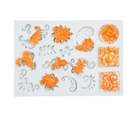 Haione Molde de Silicona esculpido Estilo Barroco Vintage para Fondant,Molde de Flores de Encaje en Relieve para decoración de Pasteles,Herramientas de repostería para Hacer y Dulces(#2)