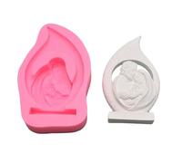 Haione Molde de silicona para fondant de Virgen María Jesús, decoración de pasteles de chocolate, herramientas para hornear galletas, cubitos de hielo, velas, caramelos, jabón-A