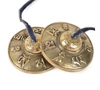 HAIOPS Platillos tibetanos Tingsha con cordón para meditación, campanas de meditación de 6,5 cm para aliviar el estrés, meditación