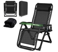 HAIORJUN Tumbona Plegable Gravedad Cero Ancha 65 cm Tumbona Jardin Exterior con Almohada Cervical Desmontable, Cojín y Funda Tumbona, Ideal para Terraza, Jardín, Playa