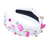 Hair Accessories, Top Knot Hairband, Stylish Holiday Headband, Lollipop Charm Headband, Cute Headbands for Birthday, Holiday (13 x 17 cm) Pink, Red and White