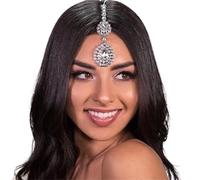 Hair Accessories Women Girl Rhinestone Forehead Headband Trend Head Chain Eyebrow Drop para ocasiones especiales y festivales(Silver 3)