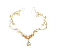 Hair Ancient Clothing Accessories Fringed Eyebrow Pendant Headgear Princess Hair Chain para ocasiones especiales y festivales(Gold)