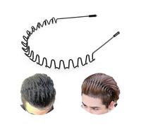 Hair Bands for Men Women's Headbands, Unisex Black Wavy Spring Sports Headband for Men's Hair Band Hoop Clips Women Accessories Simple Elastic Non Sli