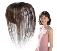 Hair Bangs Invisible Hair Topper, Natural Ajustable Transpirable Hairpiece with Hairpin, Lightweight Wig Cover for Styling, Cosplay, Hairs Loss, Daily Use, and Balding Solutions
