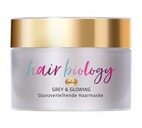 Hair Biology Grey & Glowing - Máscara de cabello para cabellos rubios, grises y blancos, 160 ml