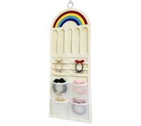 Hair Bow Organizer Bag - Mesh Pocket Wall Storage for Accessories | Polyester Fabric with Hanging Display Function, Decorative Holder for Girls Room Closet Door Vanity Nursery