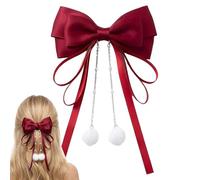 Hair Bows For Women - Soft Fabric Clamp, Elegante ancho Ribbon Barrette, Aesthetic Hairstyling Headwear Accessory, Oversized Silk Texture Tail Clip For Girls Social Events Wedding Dance