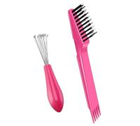 Hair Brush Cleaner Tool, Mini Rake Brush Remover, Double-Head Design With Fine Bristles, Compact & Sturdy Acrylic Build, Crafted From Excellent Abs, Nylon, Metal Materials