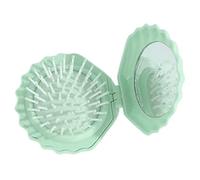 Hair Brush, Shell-Shaped Pocket Comb, 5.51x2.36 Inches Compact Abs, Scalp Massage Brush for Women, Travel Grooming Tool, Daily Use in Car Bathroom Gym Beach Camping