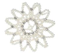 Hair Bun Cover | PVC Ponytail Holder | Adjustable Styling Accessory | Pearl Rhinestone Ballet Hair Net Scrunchies Makers Party Work Dance