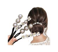 Hair Bun Maker 4PCS for Women, Donut Hair Bun Maker Curler Pearl Flower DIY Magic Twist Hairpin, Reusable Bun Hair Hairstyle Accessories