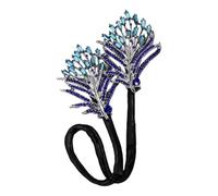 Hair Bun Maker, Elegant Donut Twister, Rhinestone Hair Accessory, Lazy Curler, Gold and Blue Flower Clips, Perfect for Women, Girlfriend, Wife, 13,39 x 1,57 pulgadas, 1 paquete