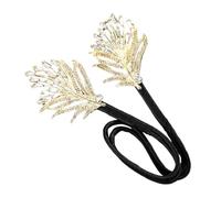 Hair Bun Maker, Elegant Donut Twister, Rhinestone Hair Accessory, Lazy Curler, Gold and Blue Flower Clips, Perfect for Women, Girlfriend, Wife, 13.39x1.57 Inches, 1 Pack
