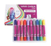 Hair Chalk, 10-Color Hair Dye Pens, Temporary Washable Coloring Markers, Makeup Kit for Creative Styling, Fun Beauty Toy for Girls, Kids, Adults, Parties, Festivals, Cosplay