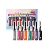 Hair Chalk Comb, Mascara Set, Washable Temporary Chalks, 8 Color Hair Dye Pile for Highlights, Vibrant Styling Accessories for Adults and Children, 9.45x5.71x0.75 Inches