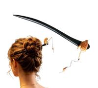Hair Chopsticks Wooden Decorative Cat Fishing Hairpin - Lightweight Engraved Size | Chinese Hair Pin Stick, Elegant Bun Holder Hairstyle Accessory, Decorative Har Stick | For Women Girls Daily Hairst