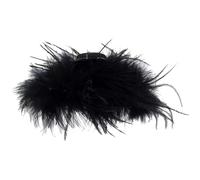 Hair Claw Clip - Artificial Ostrich 10cm | Black Feathers Headpiece