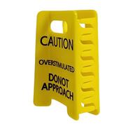 Hair Claw Clip, Funny Yellow Barrette, Compact Strong Grip Tool with Sturdy Hold, Fashion with Compact Design, Overstimulated Caution Sign Extra, Professional Solution for Women Workplace