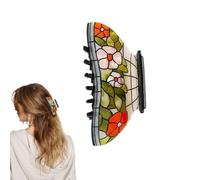 Hair Claw Clips, Stained Glass Lamp Design, Fun and Stylish Hair Accessories, Durable Grip Clips, Trendy Headwear, Everyday Wear and Travel Accessory for Work Party Festival Concert