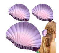 Hair Claw Clips, Women Seashell Hair, 2.56x1.57x1.38 Inch, 3 Pieces Gradient Fashion Accessories with Strong Hold for Hiking Beach Wedding Concert Yoga Prom Travel