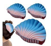 Hair Claw Clips, Women Seashell Hair Accessories, Strong Hold Jaw Clamps, Fashion Styling, 3-Piece Set for Date Night Commuting Hiking Beach and Everyday Wear, 6.69x4.72 Inch