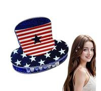 Hair Clip - Patriotic Flag Hairpin Accessory, Red White Blue Decorative Hair Clip for Women Use, Festival Party for Daily Casual Use, Independence Day Themed 4th of July Non Slip 12G