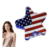 Hair Clip - Patriotic Flag Hairpin Accessory, Red White Blue Decorative Hair Clip for Women Use, Festival Party for Daily Casual Use, Independence Day Themed 4th of July Non Slip 12G