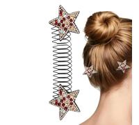 Hair Clips For Styling - Rhinestone Star Stretchable Invisible Metal