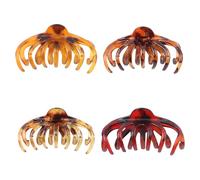 Hair Clips for Women, Leopard Hair Clips, Octopus Claw Clip, Large Hair Claw Clip 4.3 3 x 2.17 x 1.18 Inches for Long and Curly Hair, Offering Strong Hold and Comfort (4 Pieces)
