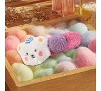 Hair Clips, Plush Hair Clip, 5.12x1.97x1.18 Inches Side Bear Hairclips, Soft Colorful Cartoon Design, Secure Comfortable Grip, Decorative Styling Accessories for Women, Thick Thin