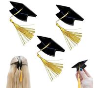Hair Clips Tassel Barrettes for graduation party | cute yellow accent design with lightweight hold & decorative charm for students women girls travel school photoshoot ceremony role play