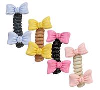 Hair Coils, Phone Cord Hair Ties, No-Creases Styling, Strong Elastic Hold, Cute Scrunchies Hairbands for Thin, Thick, Curly, Long Hairs Daily Use by Women, Girls, , Ponytail 8 cm