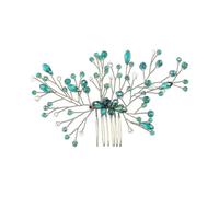 Hair Comb Green Crystal Hair Vine Comb Rhinestone Hair Piece Decorative Accessories for Women Girls Lady Wedding Decor