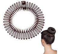 Hair Comb Headband - Flexible Round Hair Wrap, Soft Stretch Hairband with Smooth Teeth Support, Easy Wear Styling Tool, Ideal for Women Teens Work Travel Social Events