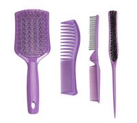 Hair Comb Set, Styling Tool Kit, Teasing Brush Pack, Anti-Slip Handle Design, Scalp Massage Function, Perfect Touch with This Multifunctional Comb Set, Nylon Abs Material, 10.24x3.94x1.57in