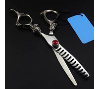 Hair Cutting Scissors,6Inch Jp 440C Steel Dragon Handle Scissor Gem Cutting Barber Haircut Thinning Shears Hairdresser Scissors,Thinning Scissor(Thinning Scissor)