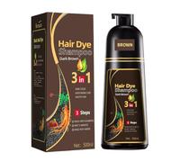 Hair Dye Shampoo 3 En 1, Champú Para Tinte De Pelo Castaño Oscuro, Champú De Color Para El Cabello Instantáneo, Cubre Canas, Para Mujer Y Hombres, 500ml (Marrón Oscuro)