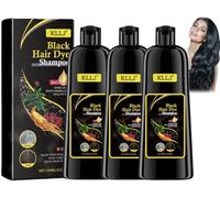 Hair Dye Shampoo 3 en 1 Cubre Canas,3pcs Hair Dye Shampoo 3 en 1,Champú Tinte Negro Cubre Canas,Champú Tinte Pelo Negro,Black Hairs Dye Shampoos 3 en 1,Shampoos Tinte Negro para Cabello