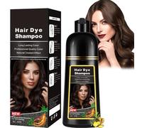 Hair Dye Shampoo, 3 en 1 Cubre Canas,Color de larga duración-500 ML-per capelli grigi, Cobertura De Canas En En Minutos para Hombres Mujeres-Marrón oscuro