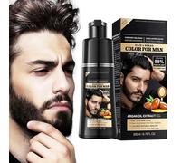 Hair Dye Shampoo 4 en 1 Cubre Canas, Shampoo Tinte Negro para Cabello,Hair Color, Champú Color Tinte Pelo Barba Champu Canas Instantáneo,Cobertura De Canas En En Minutos para Hombres Mujeres (250ml)